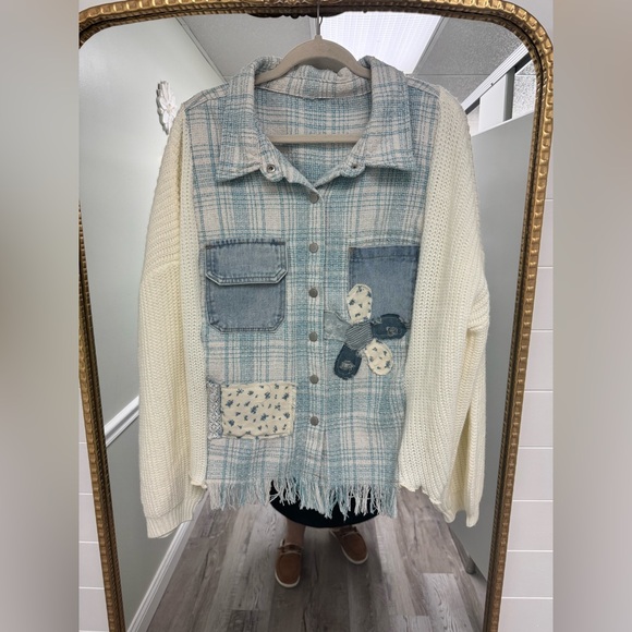 lyssalu Tops - Custom Made Upcycle Patchwork Button-Up Jacket